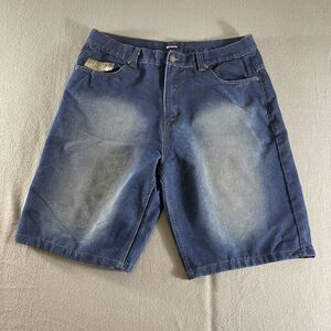 Revolution Shorts‎ Mens 40 Blue Jean Camo Pockets Denim Y2K Streetwear Jorts